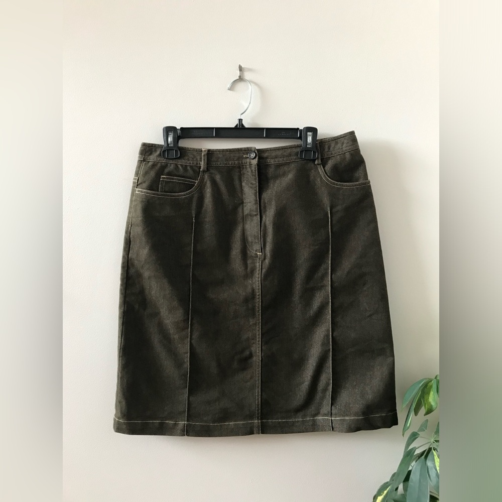 Olive Green Jeans Skirt Sz42 Eric Alexandre